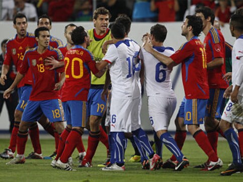 World champions Spain brawl on FIFA's Fair Play Day World champions Spain brawl on FIFA's Fair Play Day