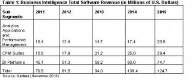 India BI Market To Grow 15.6% In 2012