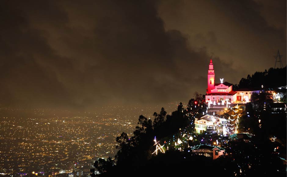 A view of tje illuminated Christmas decorations at Monserrate church in Bogota, Columbia. Reuters A view of tje illuminated Christmas decorations at Monserrate church in Bogota, Columbia. Reuters