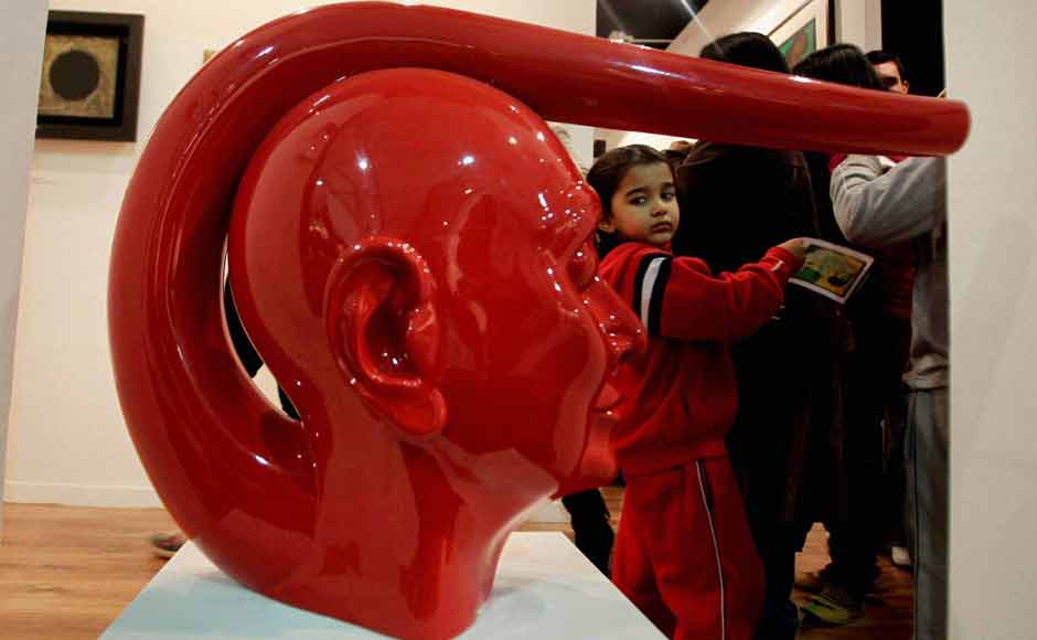 An art-piece displayed at the India Art Fair. PTI An art-piece displayed at the India Art Fair. PTI