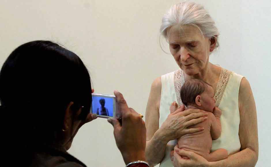 "Woman and Child and Small Things", a creation by Sam Jinks on display during the India Art Fair. PTI "Woman and Child and Small Things", a creation by Sam Jinks on display during the India Art Fair. PTI