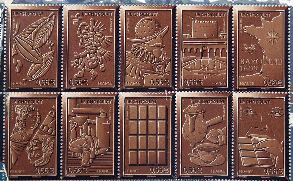 Stamps with the flavour of chocolate. Don't make the mistake of eating them. Reuters Stamps with the flavour of chocolate. Don't make the mistake of eating them. Reuters