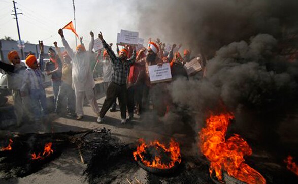 Images: Sikhs protest against Rajoana's hanging Images: Sikhs protest against Rajoana's hanging
