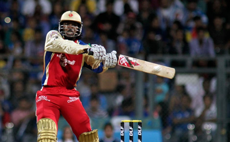 Royal Challengers Banglore's Chris Gayle bats against Mumbai Indians during an Indian Premier League. AP Royal Challengers Banglore's Chris Gayle bats against Mumbai Indians during an Indian Premier League. AP