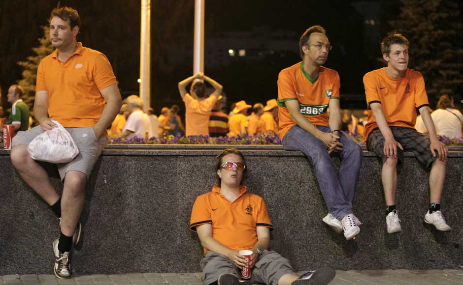 Netherlands' fans react at the end of their Group B Euro 2012 soccer match against Germany. Reuters Netherlands' fans react at the end of their Group B Euro 2012 soccer match against Germany. Reuters