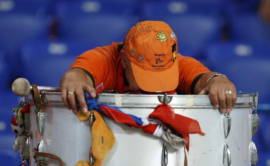 A Netherlands' fan reacts at the end of their Group B Euro 2012 soccer match against Germany at the Metalist stadium in Kharkiv. Reuters A Netherlands' fan reacts at the end of their Group B Euro 2012 soccer match against Germany at the Metalist stadium in Kharkiv. Reuters