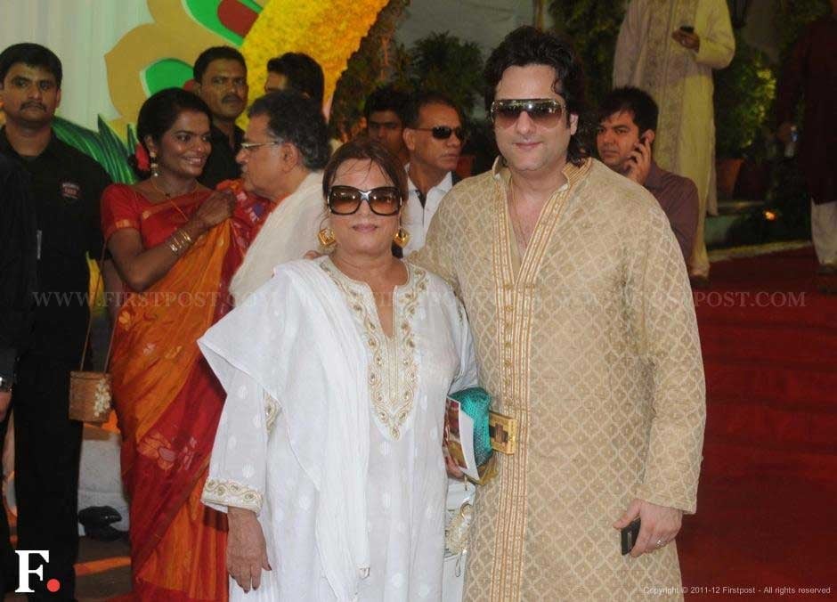 Sundri and son Fardeen Khan at Esha Deol's wedding. Raju Shelar/Firstpost Sundri and son Fardeen Khan at Esha Deol's wedding. Raju Shelar/Firstpost
