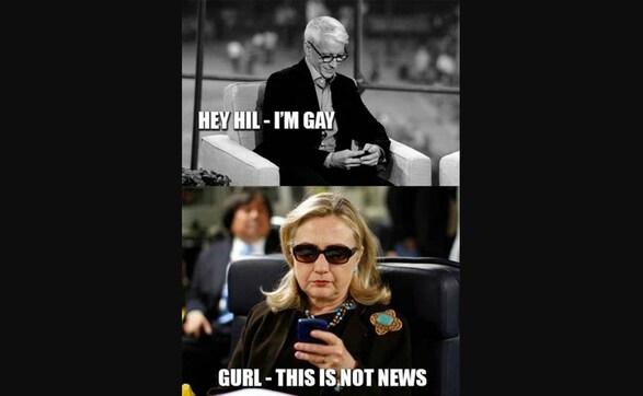Tumblr pic of the day: Anderson Cooper comes out to Hillary Clinton Tumblr pic of the day: Anderson Cooper comes out to Hillary Clinton