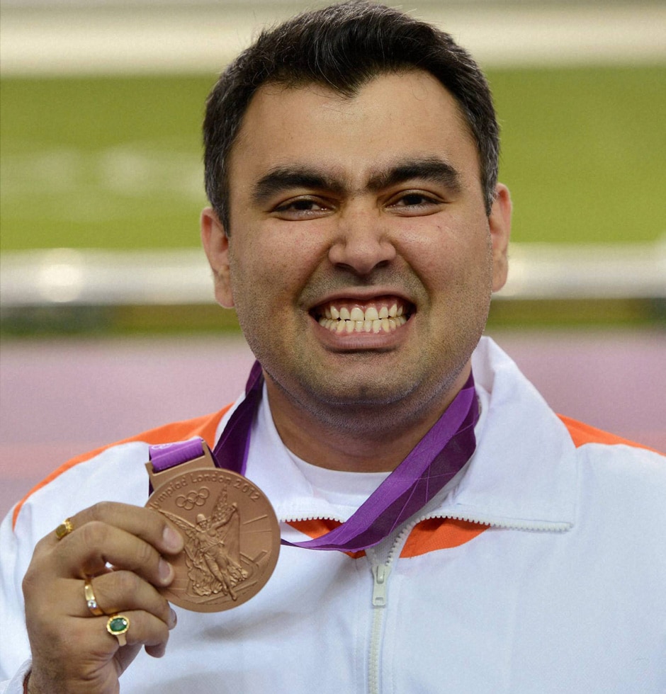 Indian shooter Gagan Narang with the bronze medal at the Olympic Games 2012. PTI Indian shooter Gagan Narang with the bronze medal at the Olympic Games 2012. PTI