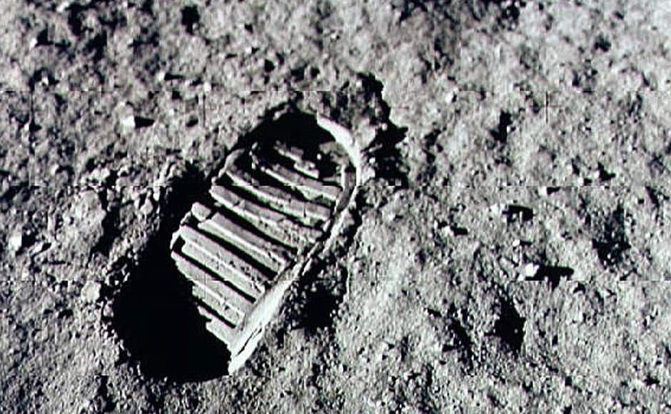 Neil Armstrong steps into history July 20, 1969 by leaving the first human footprint on the surface of the moon.Getty Images Neil Armstrong steps into history July 20, 1969 by leaving the first human footprint on the surface of the moon.Getty Images