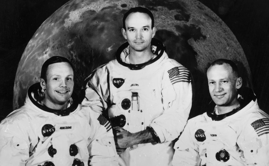 Crew of the Apollo 11 lunar landing mission (left to right) Commander Neil Armstrong, command module pilot Michael Collins and lunar module pilot, Edwin Aldrin Jnr. Getty Images Crew of the Apollo 11 lunar landing mission (left to right) Commander Neil Armstrong, command module pilot Michael Collins and lunar module pilot, Edwin Aldrin Jnr. Getty Images