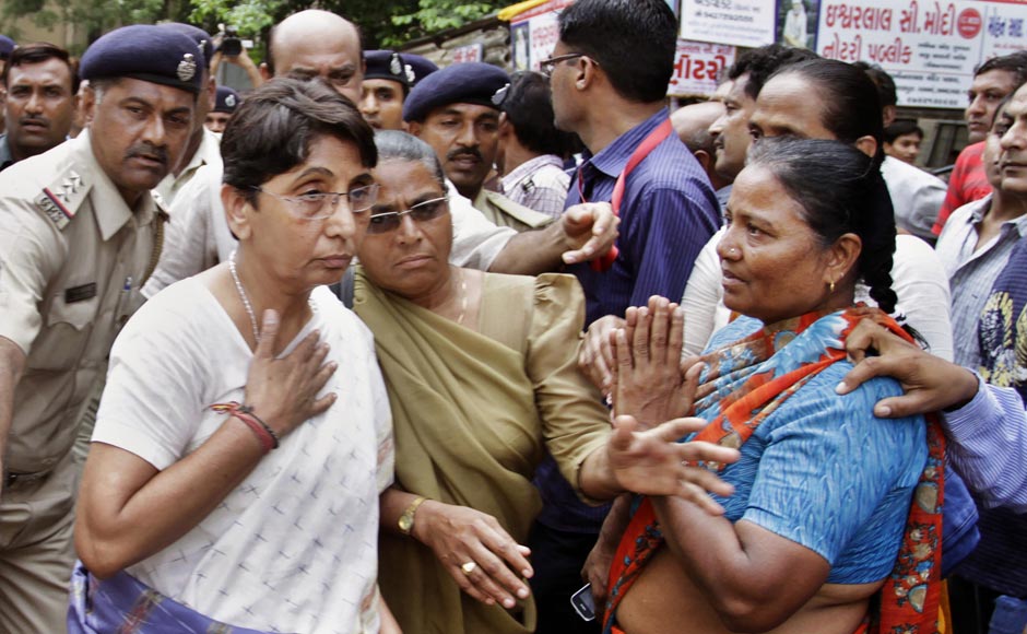 Maya Kodnani, BJP MLA and former minister in Gujarat is led by police on her arrival at a special court in Ahmedabad ahead of the sentencing today. AP Maya Kodnani, BJP MLA and former minister in Gujarat is led by police on her arrival at a special court in Ahmedabad ahead of the sentencing today. AP