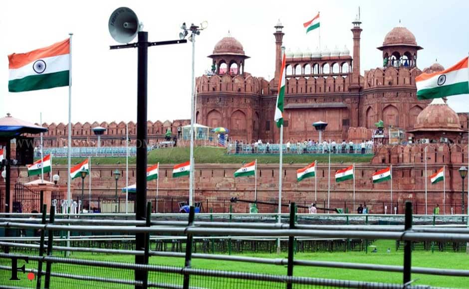 The Red Fort prepared for the Independence Day function. Naresh Sharma/ Firstpost The Red Fort prepared for the Independence Day function. Naresh Sharma/ Firstpost