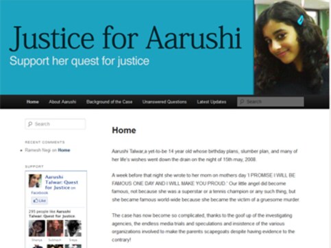 Aarushi murder case: Friends create website supporting Talwars Aarushi murder case: Friends create website supporting Talwars