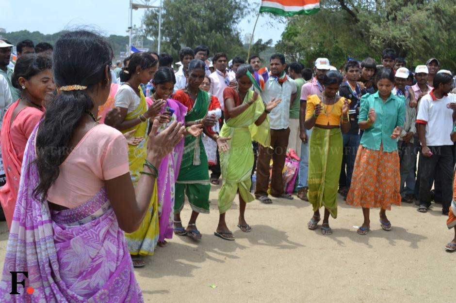 MNS supporters from rural areas who turned up for the protest rally. Parag Shinde/ Firstpost MNS supporters from rural areas who turned up for the protest rally. Parag Shinde/ Firstpost