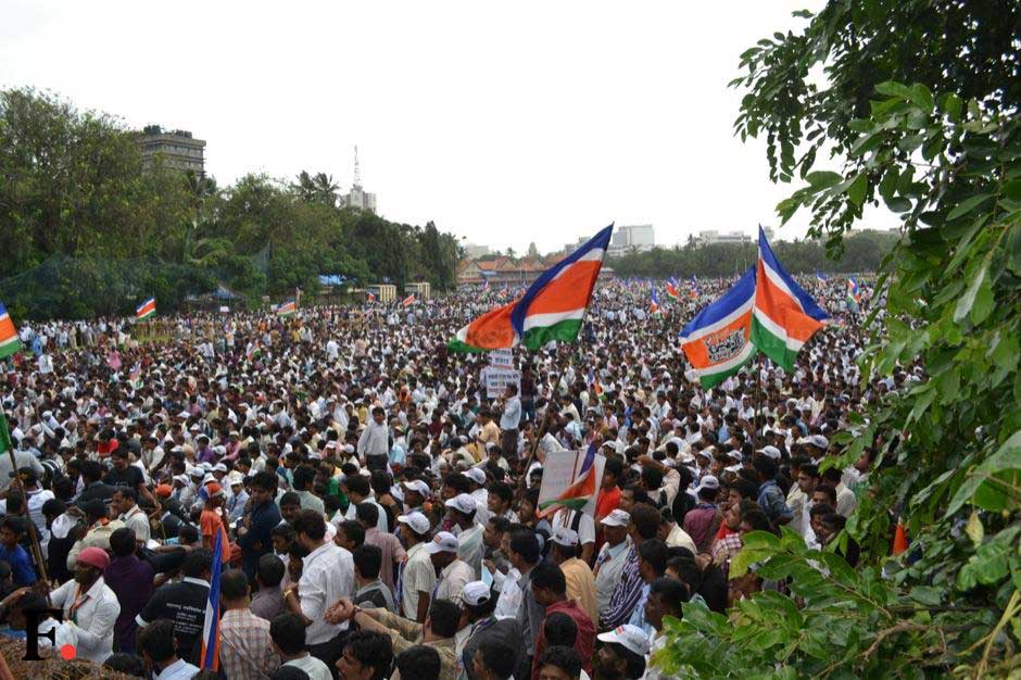 Crowds at Azad Maidan for the MNS rally. Parag Shinde/ Firstpost Crowds at Azad Maidan for the MNS rally. Parag Shinde/ Firstpost