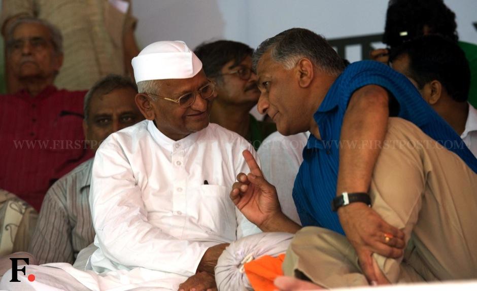 Anna Hazare and ex Army Chief Gen VK Singh. Naresh Sharma/Firstpost Anna Hazare and ex Army Chief Gen VK Singh. Naresh Sharma/Firstpost