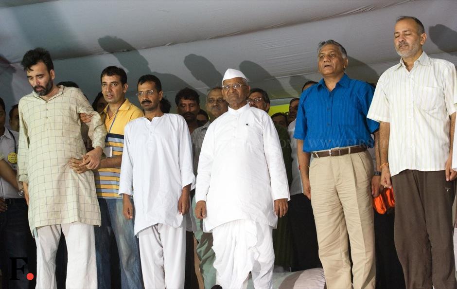 Gopal Rai, Arvind Kejriwal, Anna Hazare, Gen VK Singh Manish Sisodia. Naresh Sharma/Firstpost Gopal Rai, Arvind Kejriwal, Anna Hazare, Gen VK Singh Manish Sisodia. Naresh Sharma/Firstpost