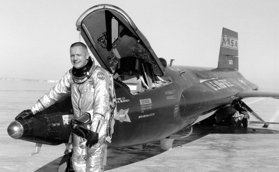 Neil Armstrong posing with a X-15. AP Neil Armstrong posing with a X-15. AP
