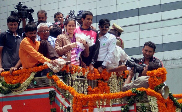 Images: Saina comes home to a party Images: Saina comes home to a party