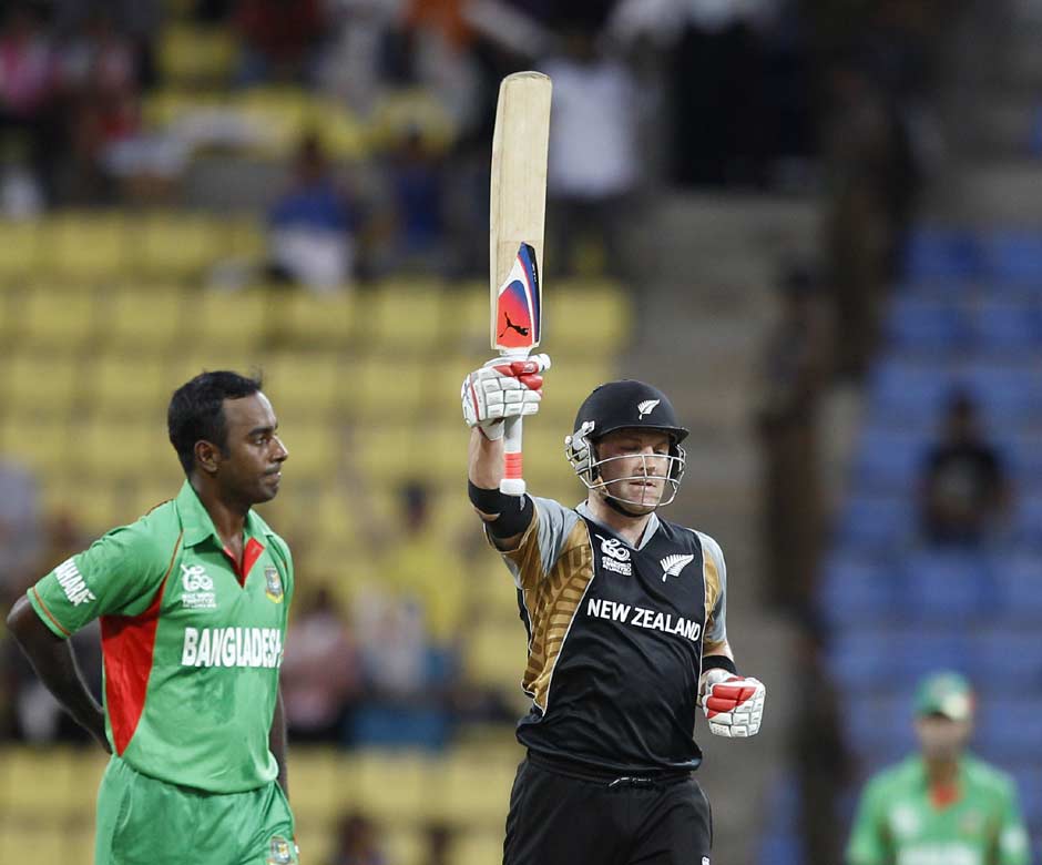 Bangladesh, hopeful after an early breakthrough were powerless to stop the Kiwi from scoring a century. AP Bangladesh, hopeful after an early breakthrough were powerless to stop the Kiwi from scoring a century. AP