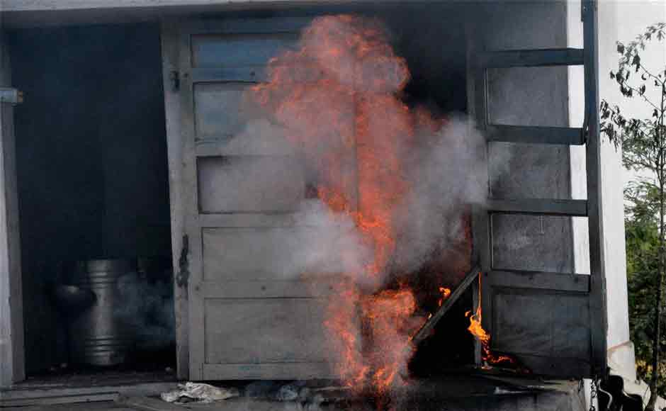 Fire rages out of a building after a devastating blaze that raged through a fireworks factory on the outskirts of Sivakasi, Tamil Nadu on Wednesday. PTI Fire rages out of a building after a devastating blaze that raged through a fireworks factory on the outskirts of Sivakasi, Tamil Nadu on Wednesday. PTI
