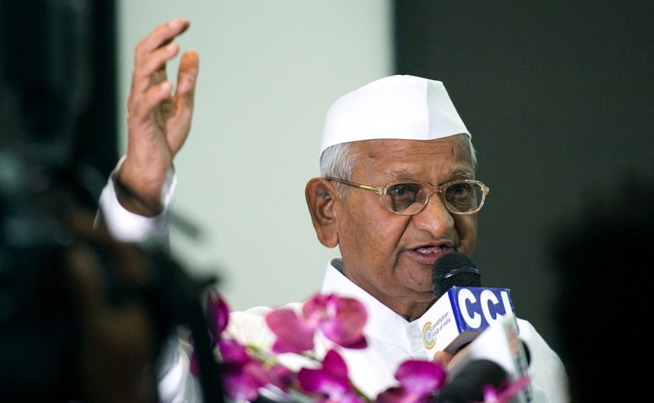 Anna Hazare during a press conference in Delhi. Naresh Sharma/Firstpost Anna Hazare during a press conference in Delhi. Naresh Sharma/Firstpost