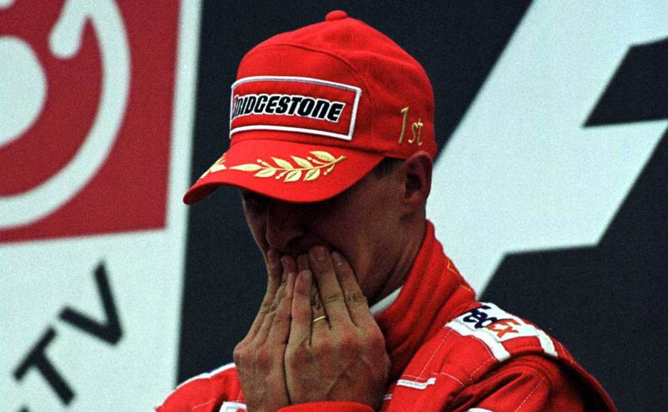 This picture is iconic for how Schumacher broke into tears after winning his 3rd world title and equaling Ayrton Senna's record of 41 wins. It is a moment which catapulted him as probably the best F1 driver ever. Getty Images This picture is iconic for how Schumacher broke into tears after winning his 3rd world title and equaling Ayrton Senna's record of 41 wins. It is a moment which catapulted him as probably the best F1 driver ever. Getty Images