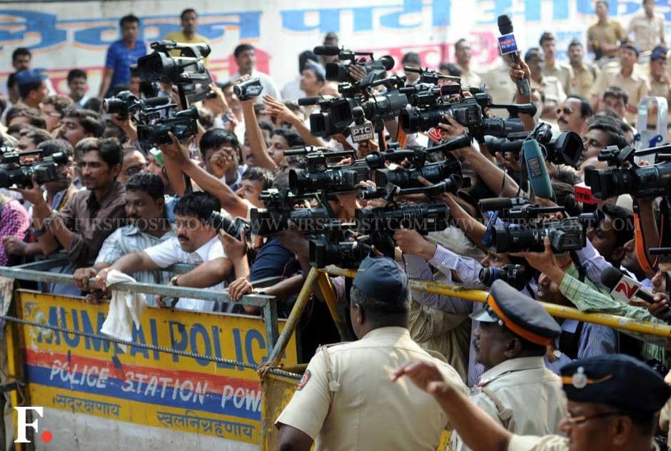 Media persons outside Matoshree after going to meet ailing Shiv Sena chief Bal Thackeray. Sachin Gokhale/ Firstpost Media persons outside Matoshree after going to meet ailing Shiv Sena chief Bal Thackeray. Sachin Gokhale/ Firstpost