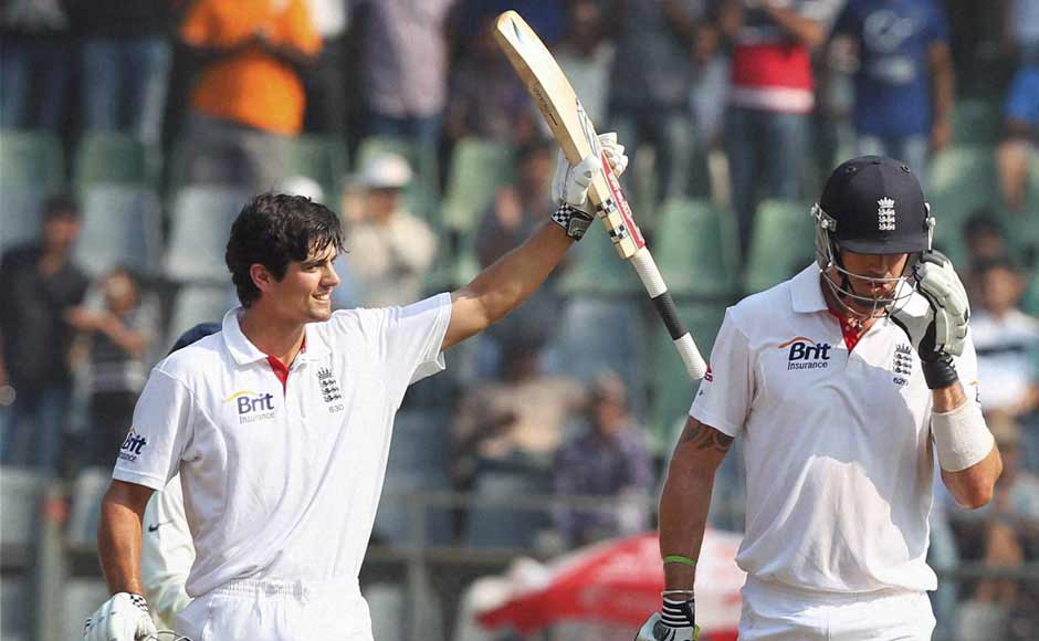 Alastair Cook played another captain's knock, keeping India's spinners at bay with a brilliant century. PTI Alastair Cook played another captain's knock, keeping India's spinners at bay with a brilliant century. PTI