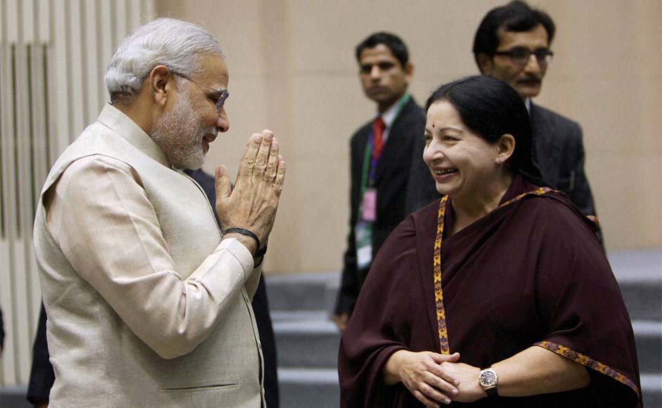 Gujarat Chief Minister Narendra Modi and Tamil Nadu CM J. Jayalalithaa during the 57th National Development Council (NDC) meeting in New Delhi. PTI Gujarat Chief Minister Narendra Modi and Tamil Nadu CM J. Jayalalithaa during the 57th National Development Council (NDC) meeting in New Delhi. PTI