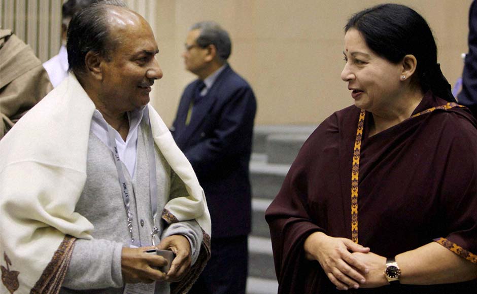 Union Defence Minister AK Antony and Tamil Nadu CM J Jayalalithaa at the 57th National Development Council (NDC) meeting in New Delhi. PTI Union Defence Minister AK Antony and Tamil Nadu CM J Jayalalithaa at the 57th National Development Council (NDC) meeting in New Delhi. PTI