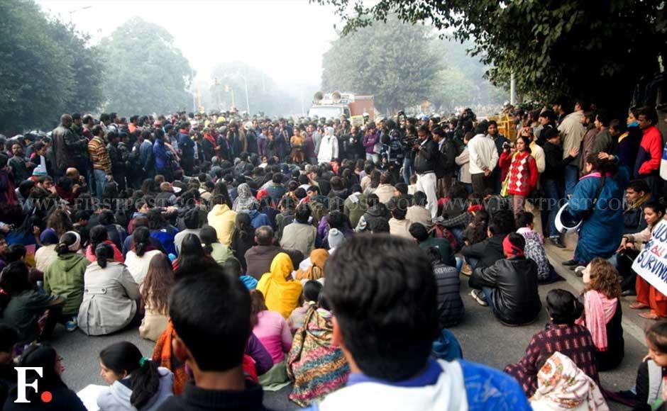 Protesters were stopped while heading to India Gate. Naresh Sharma/Firstpost Protesters were stopped while heading to India Gate. Naresh Sharma/Firstpost