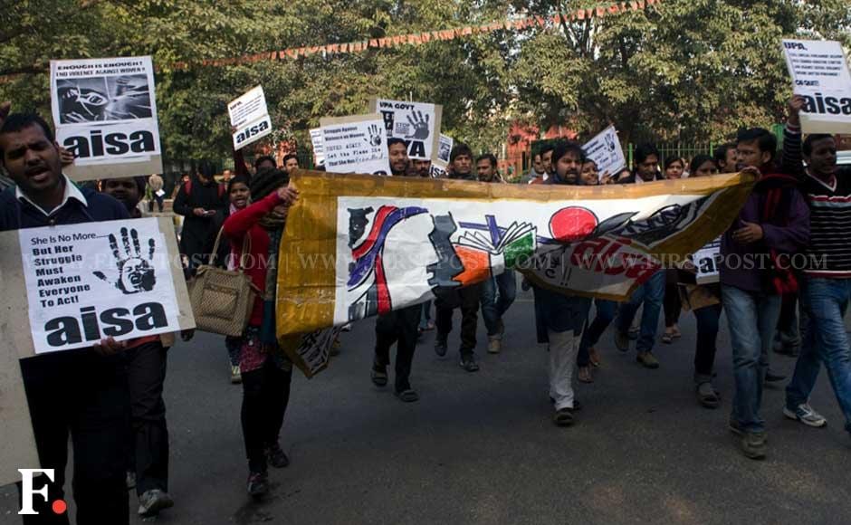 Protesters in Jantar Mantar raise slogans demanding stricter laws in the country to protect women. Naresh Sharma/Firstpost Protesters in Jantar Mantar raise slogans demanding stricter laws in the country to protect women. Naresh Sharma/Firstpost