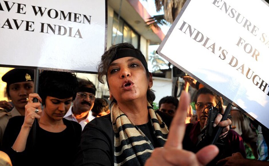 Shabana Azmi and Mandira Bedi take part in the candlelight vigil held in Juhu on Saturday. AFP Shabana Azmi and Mandira Bedi take part in the candlelight vigil held in Juhu on Saturday. AFP