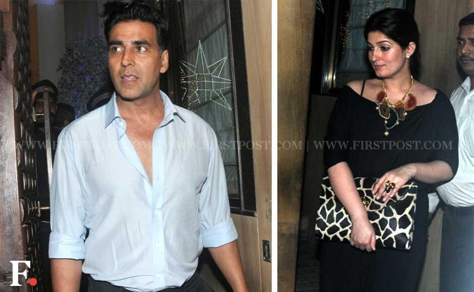 Akshay Kumar and wife Twinkle Khanna at businessman Sunny Dewan's Christmas party held at his house in Bandra, Mumbai. Sachin Gokhale/Firstpost Akshay Kumar and wife Twinkle Khanna at businessman Sunny Dewan's Christmas party held at his house in Bandra, Mumbai. Sachin Gokhale/Firstpost
