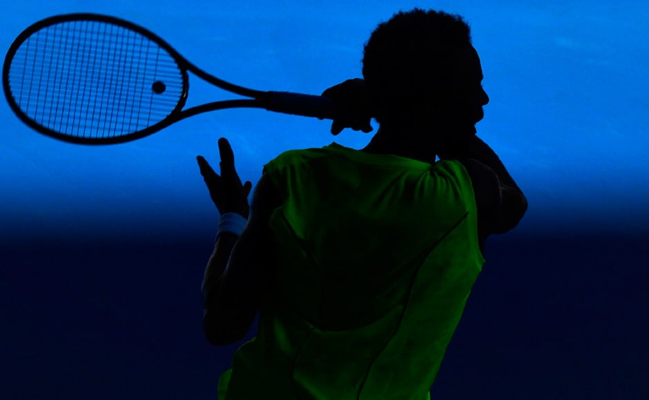 Monfils lends his physique to a wonderful silhouette. Reuters Monfils lends his physique to a wonderful silhouette. Reuters