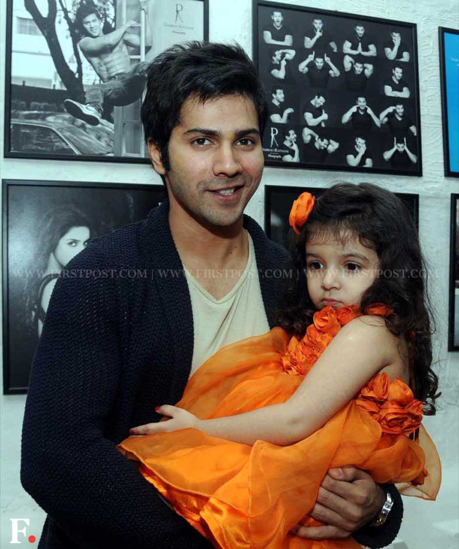 Varun Dhawan with Daboo Ratnani's daughter Myrah. Sachin Gokhale/Firstpost Varun Dhawan with Daboo Ratnani's daughter Myrah. Sachin Gokhale/Firstpost