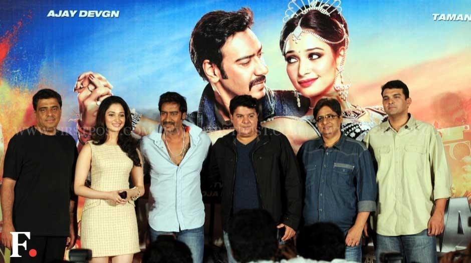Ronnie Screwvala, Tamil actress Tamannaah, Ajay Devgn, Filmmaker Sajid Khan, Vashu Bhagnani and Siddharth Roy Kapoor. Sachin Gokhale/Firstpost Ronnie Screwvala, Tamil actress Tamannaah, Ajay Devgn, Filmmaker Sajid Khan, Vashu Bhagnani and Siddharth Roy Kapoor. Sachin Gokhale/Firstpost