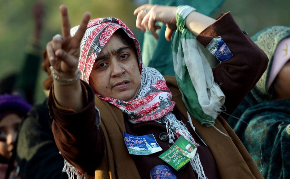 A Qadri supporter at the protest. AFP A Qadri supporter at the protest. AFP