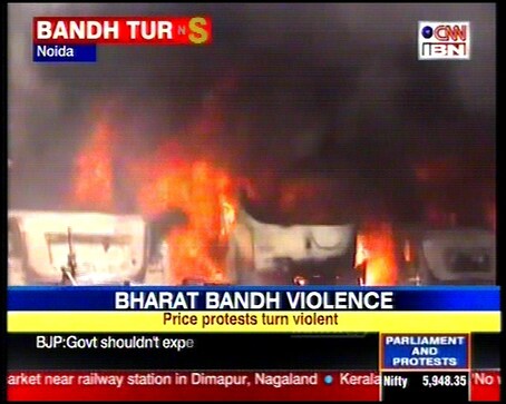 Bharat Bandh: Protest turns violent in Noida as factories, cars burnt