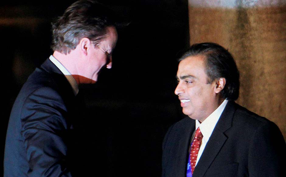 British Prime Minister David Cameron with Mukesh Ambani at the Chatrapati Shivaji Museum in Mumbai. PTI British Prime Minister David Cameron with Mukesh Ambani at the Chatrapati Shivaji Museum in Mumbai. PTI