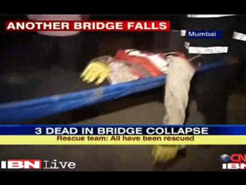 Under-construction bridge collapses in Mumbai, three dead Under-construction bridge collapses in Mumbai, three dead