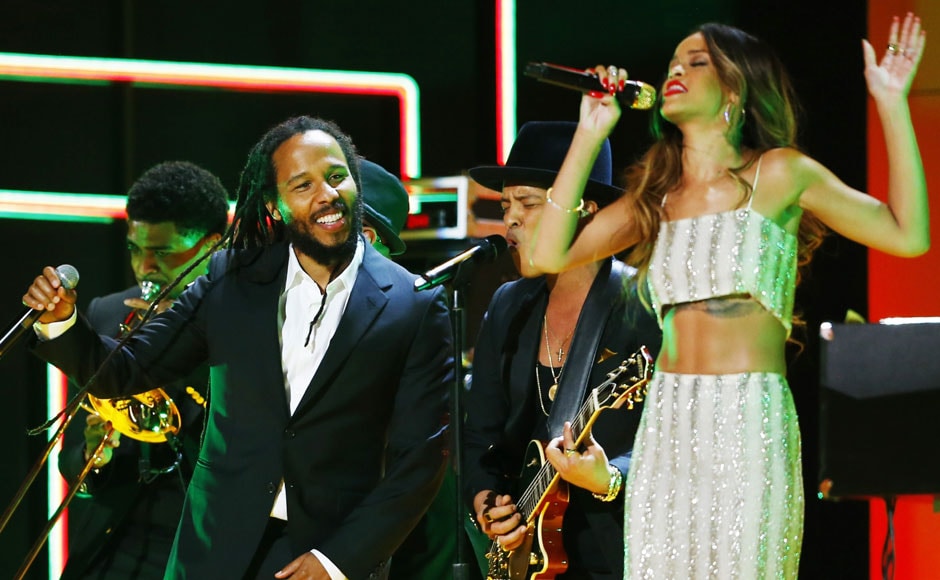 Ziggy Marley and Rihanna perform a tribute to Bob Marley. Reuters Ziggy Marley and Rihanna perform a tribute to Bob Marley. Reuters