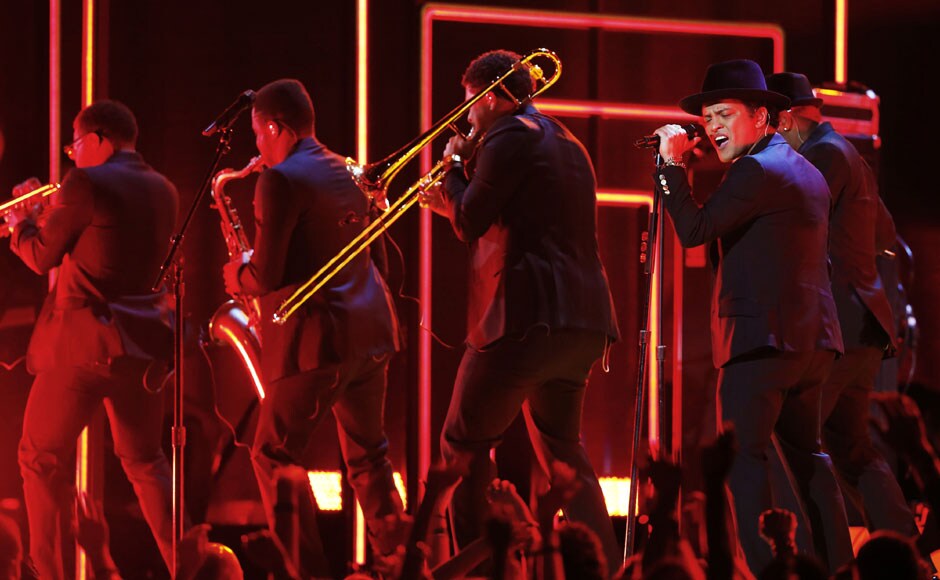 Bruno Mars performs during a tribute to Bob Marley. Reuters Bruno Mars performs during a tribute to Bob Marley. Reuters