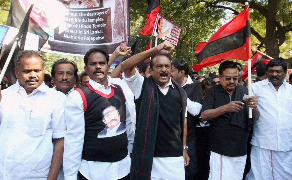 MDMK leader Vaiko protests against Rajapaksa's visit to India. PTI MDMK leader Vaiko protests against Rajapaksa's visit to India. PTI