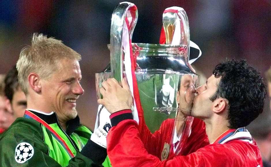 Giggs celebrating with Peter Schmeichel after United won the Champions League against Bayern Munich in 1999. Reuters Giggs celebrating with Peter Schmeichel after United won the Champions League against Bayern Munich in 1999. Reuters