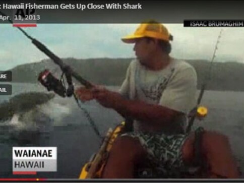 Hawaiian fisherman has close encounter with hungry shark