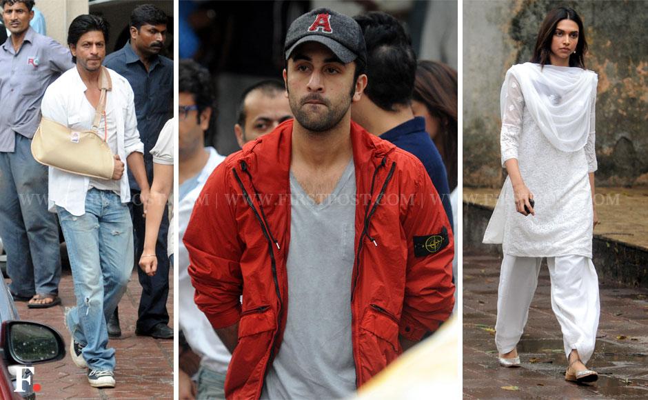 Shah Rukh Khan, Ranbir Kapoor and Deepika Padukone at the funeral of Priyanka Chopra's father. Sachin Gokhale/ Firstpost Shah Rukh Khan, Ranbir Kapoor and Deepika Padukone at the funeral of Priyanka Chopra's father. Sachin Gokhale/ Firstpost
