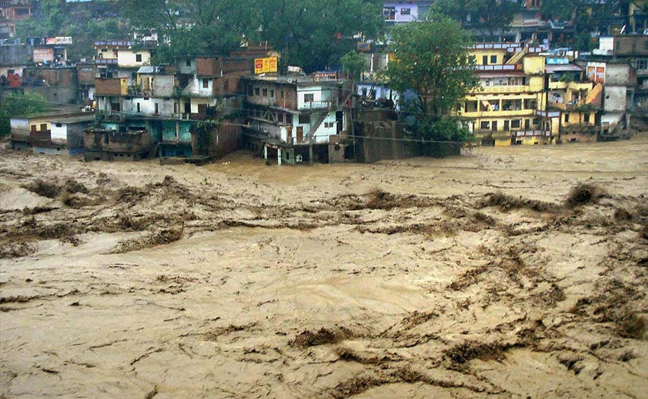 Chamoli: A view of flooded Mandakini river in Chamoli district on Tuesday followed by heavy rains in Uttarakhand. PTI Chamoli: A view of flooded Mandakini river in Chamoli district on Tuesday followed by heavy rains in Uttarakhand. PTI